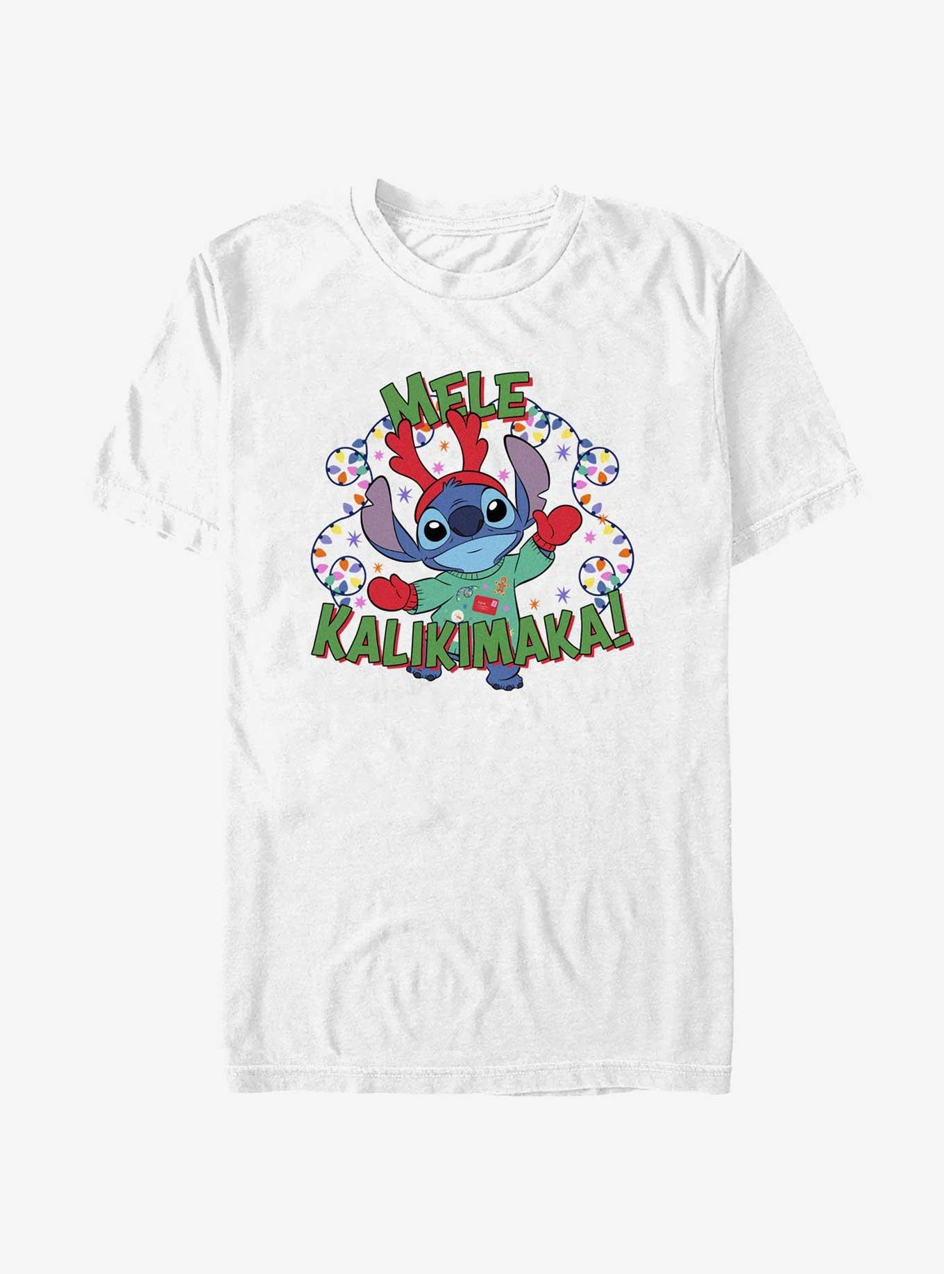 Disney Lilo & Stitch Mele Kalikimaka Merry Christmas in Hawaiian T-Shirt, WHITE, hi-res