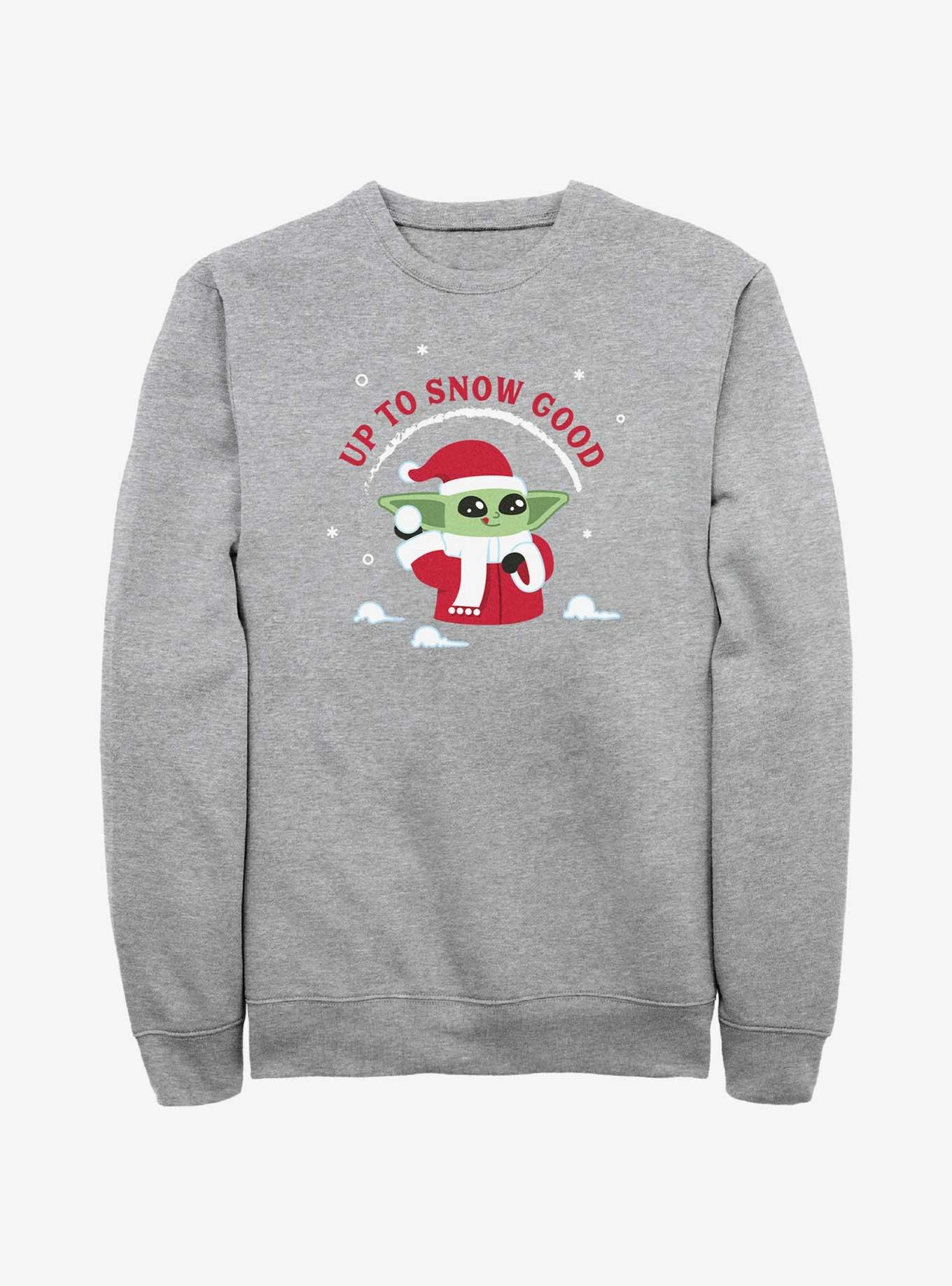 Star Wars The Mandalorian Santa Grogu Up To Snow Good Sweatshirt, ATH HTR, hi-res