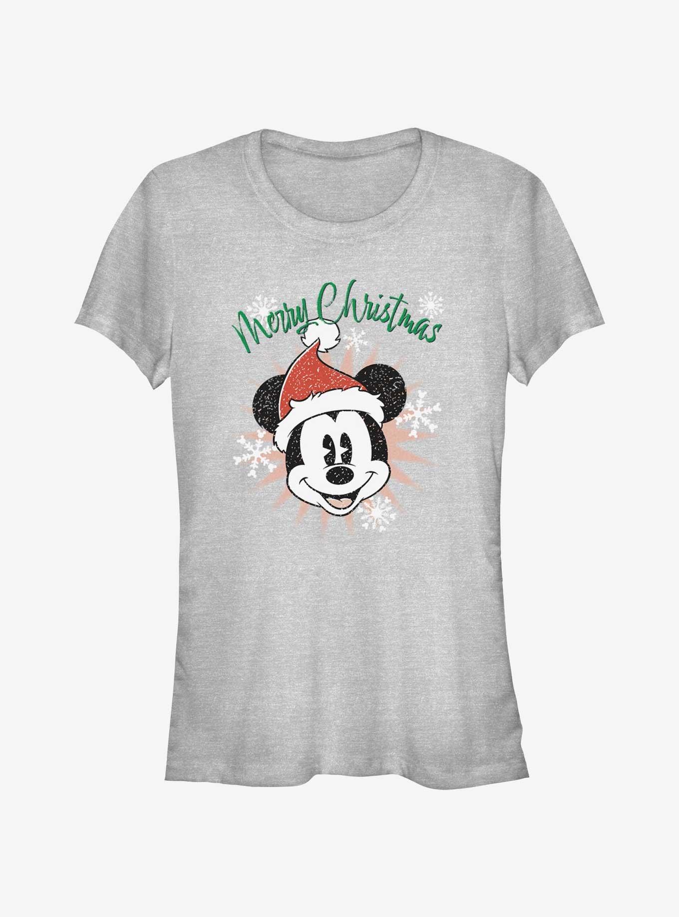 Disney Mickey Mouse Snowflakes Santa Mickey Girls T-Shirt, , hi-res