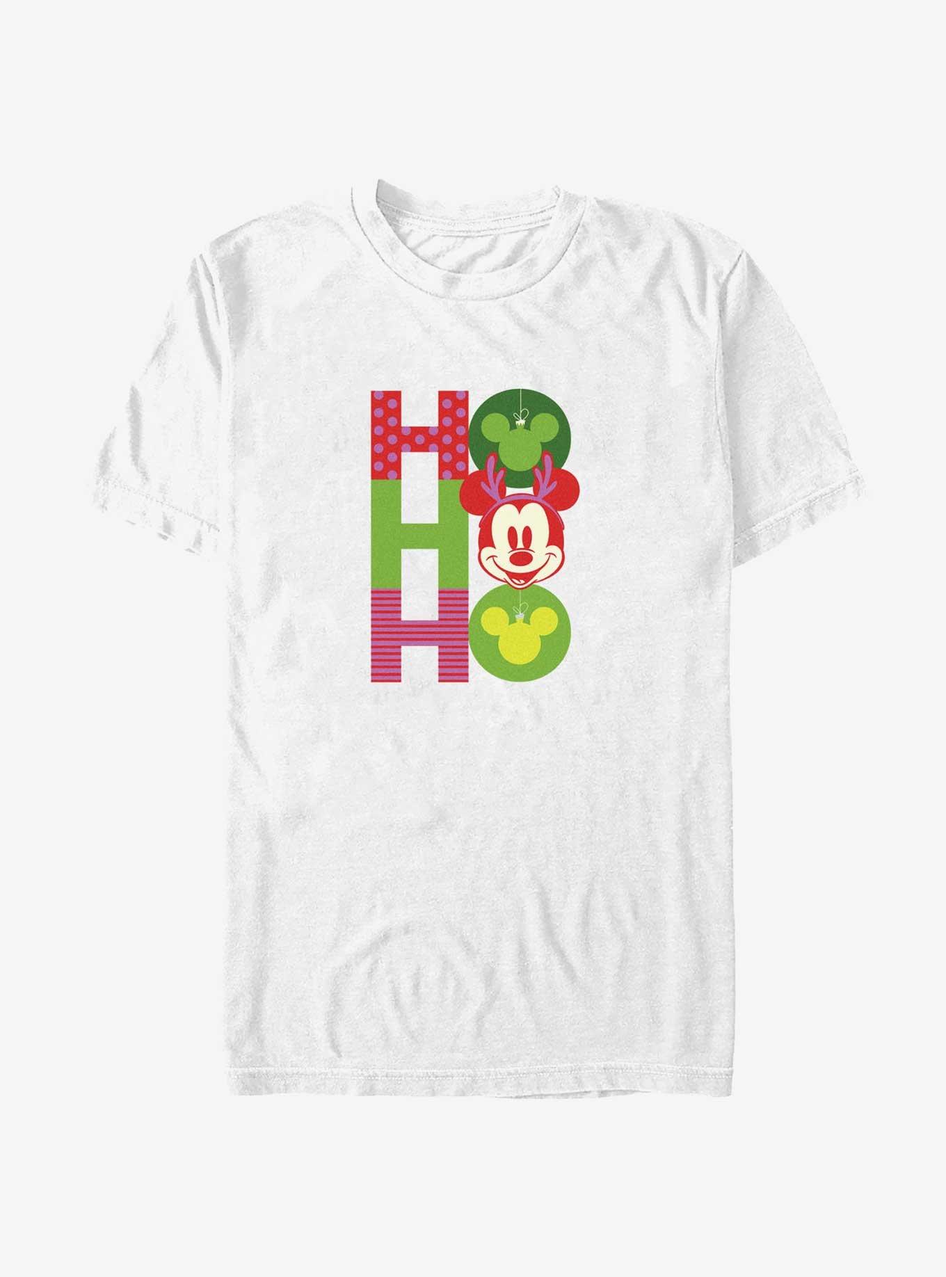 Disney Mickey Mouse Ho Ho Ho Ornaments T-Shirt, WHITE, hi-res