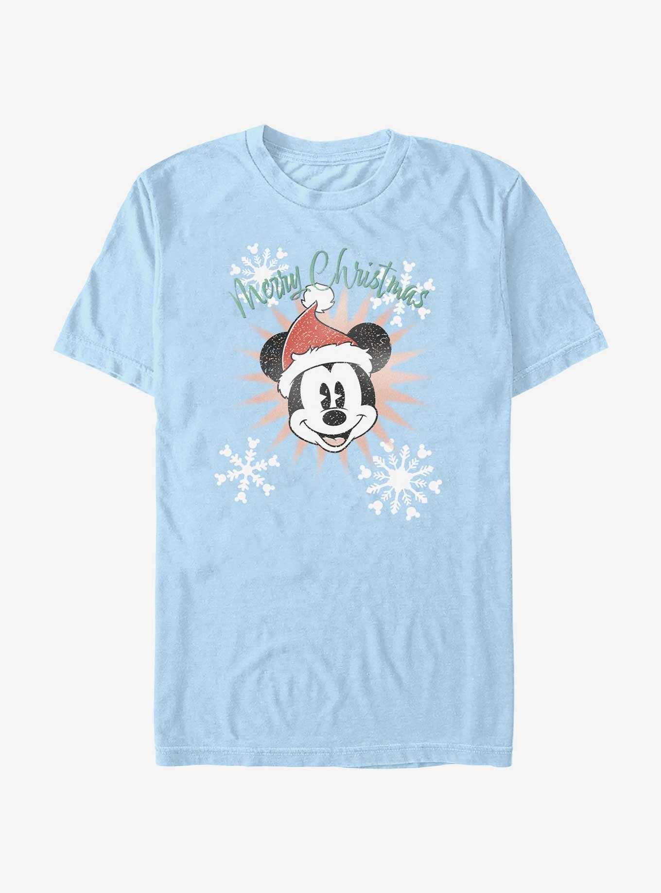 Disney Mickey Mouse Snowflakes Santa Mickey T-Shirt