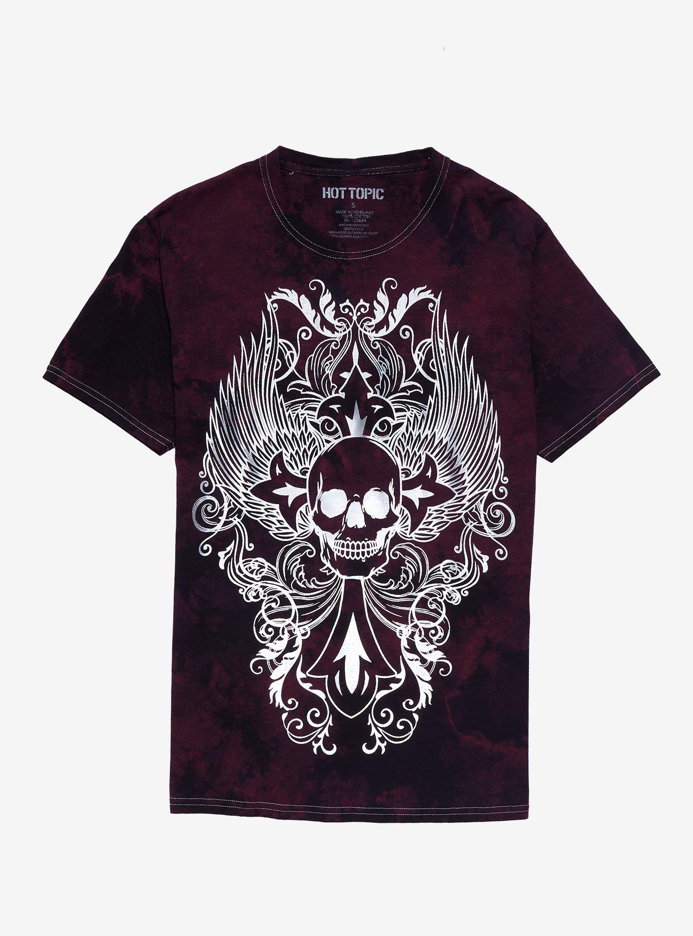 Skull Cross Tattoo Red Wash Girls T-Shirt, MULTI, hi-res