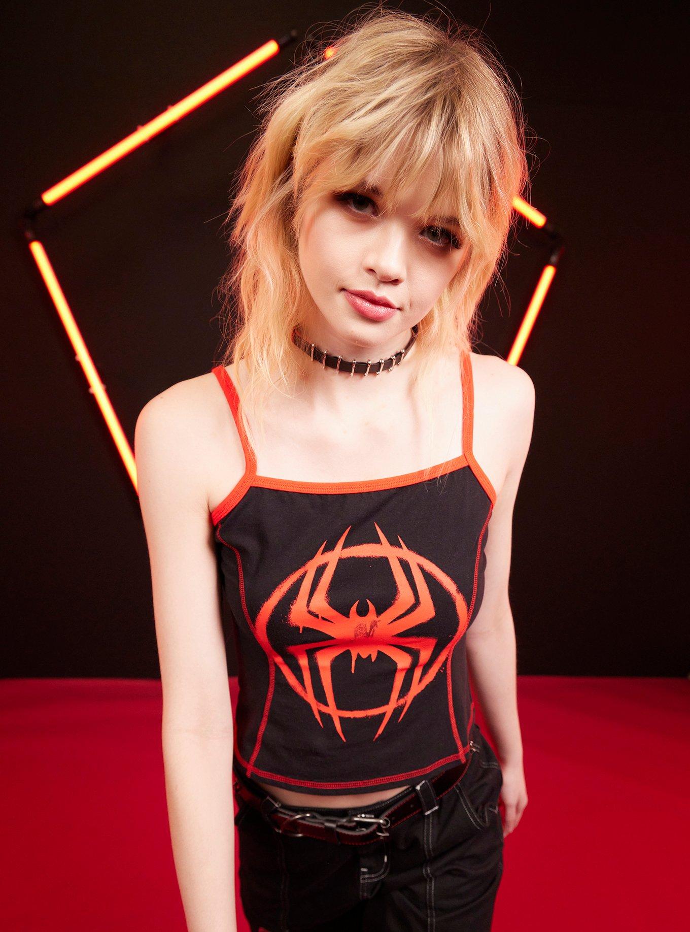 Her Universe Marvel Spider-Man: Across The Spider-Verse Miles Girls Cami, RED, hi-res