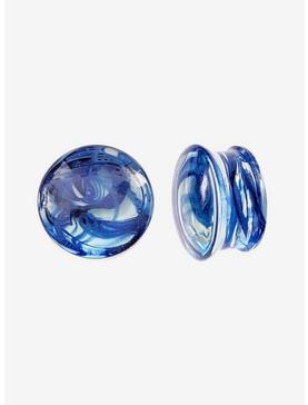 7/16 Glass Blue Swirl Plug 2 Pack, , hi-res