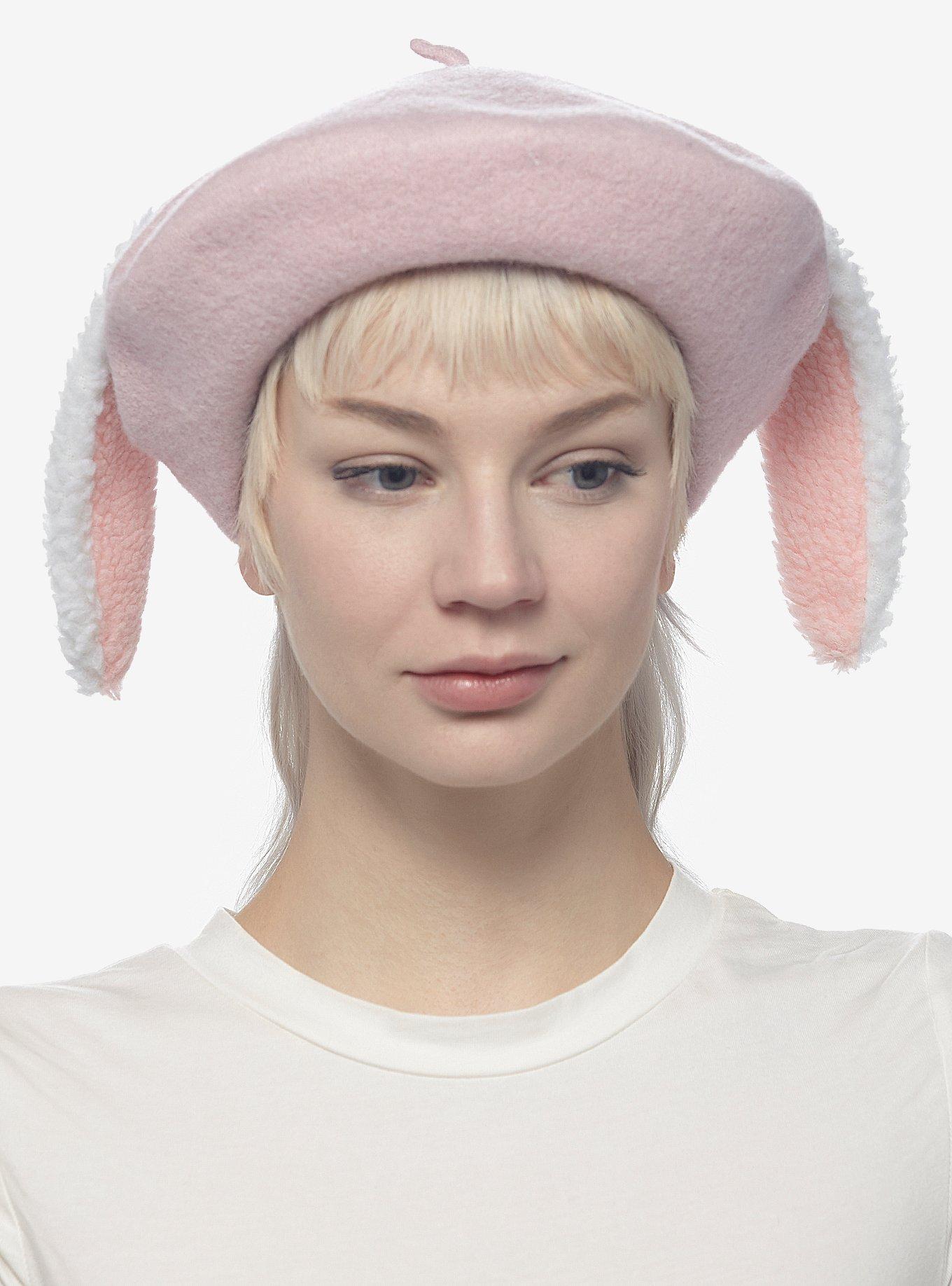 New Fashion Winter Women Rabbit Fur Beret Hat Elegant Ladies Solid Flat Cap  Thicken Warm Earmuffs Knitted Wool Beanie Mom Hat