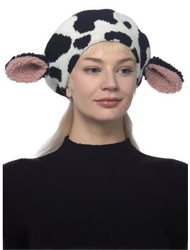 Fuzzy Cow 3D Ears Beret, , hi-res