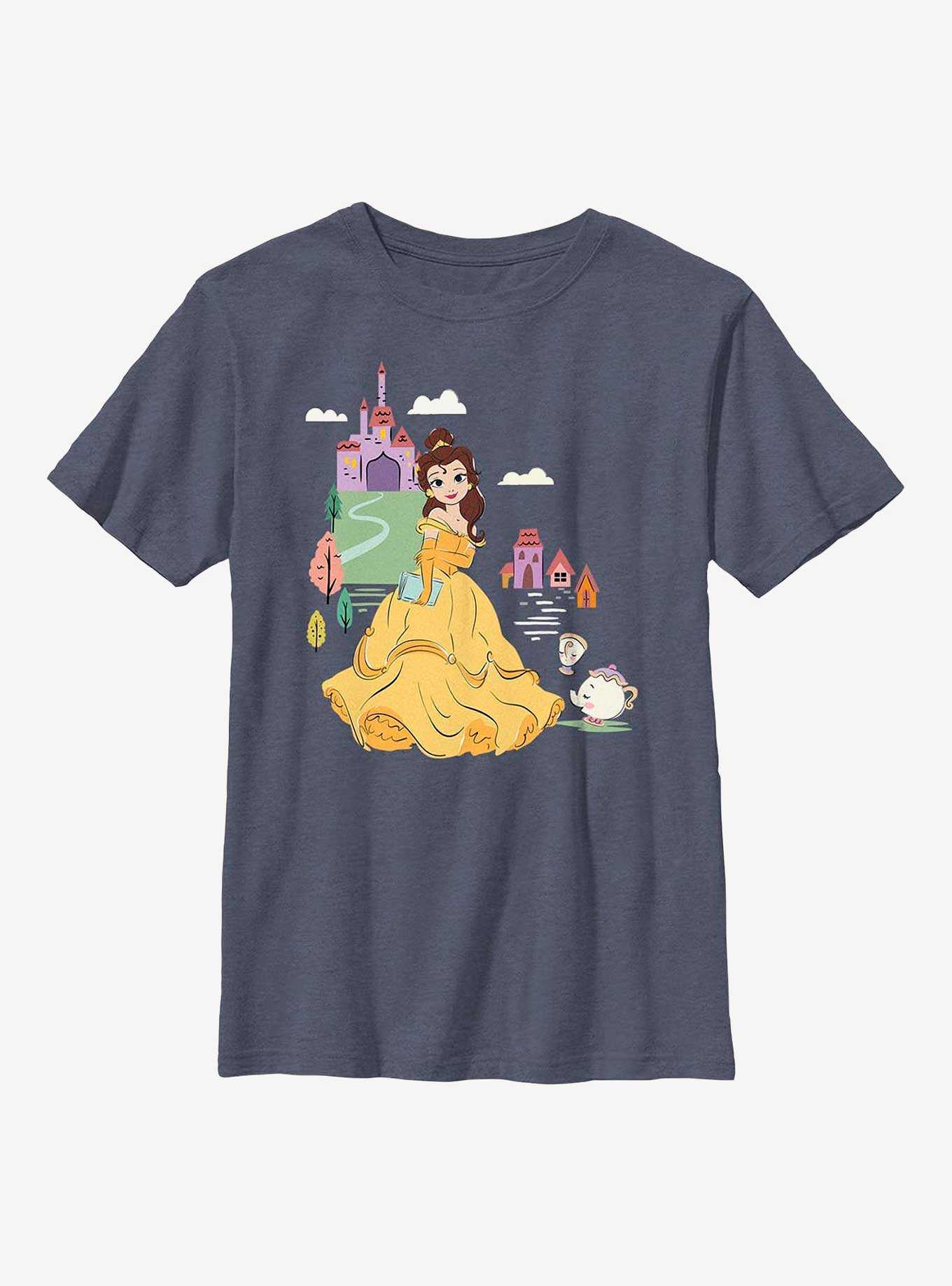 Disney Beauty And The Beast Belle Cartoon Group Youth T-Shirt, , hi-res