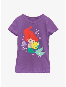 Disney The Little Mermaid Ariel and Flounder Youth Girls T-Shirt, , hi-res