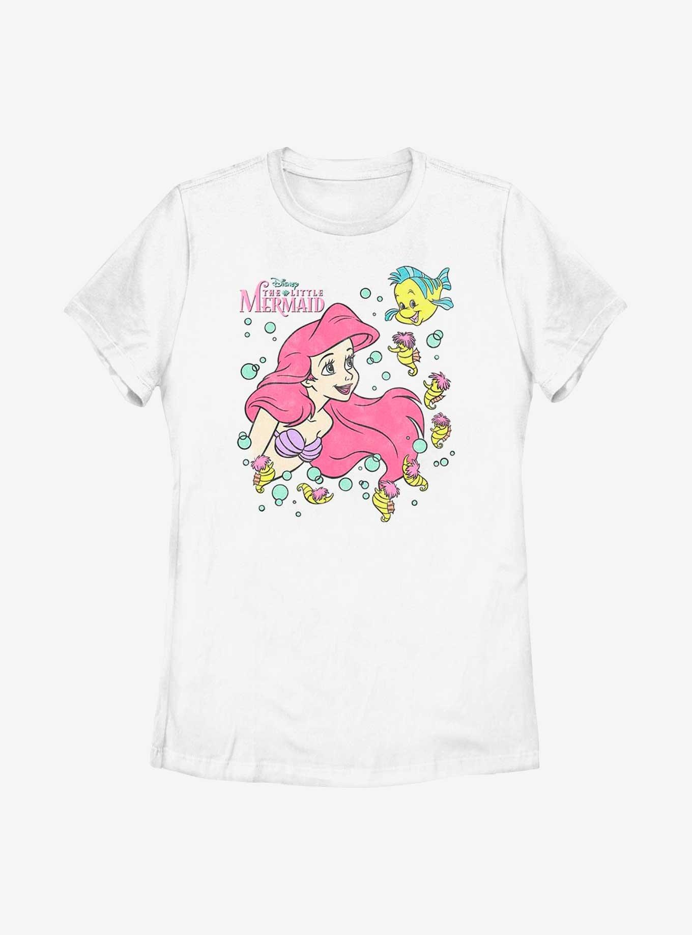 Disney The Little Mermaid Ariel and Friends Womens T-Shirt, WHITE, hi-res