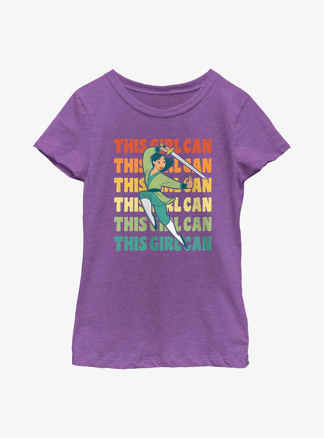 Disney Mulan This Girl Can Youth Girls T-Shirt, PURPLE BERRY, hi-res