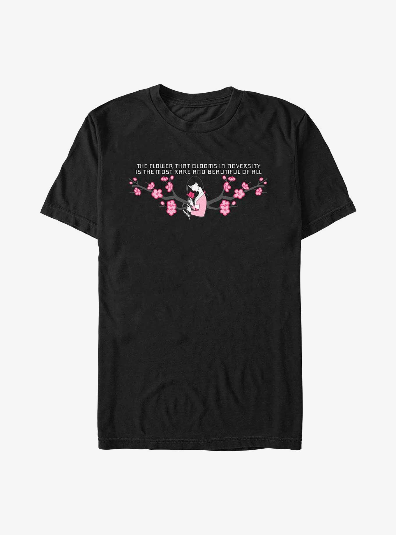 Disney Mulan Rare and Beautiful Flower T-Shirt, BLACK, hi-res