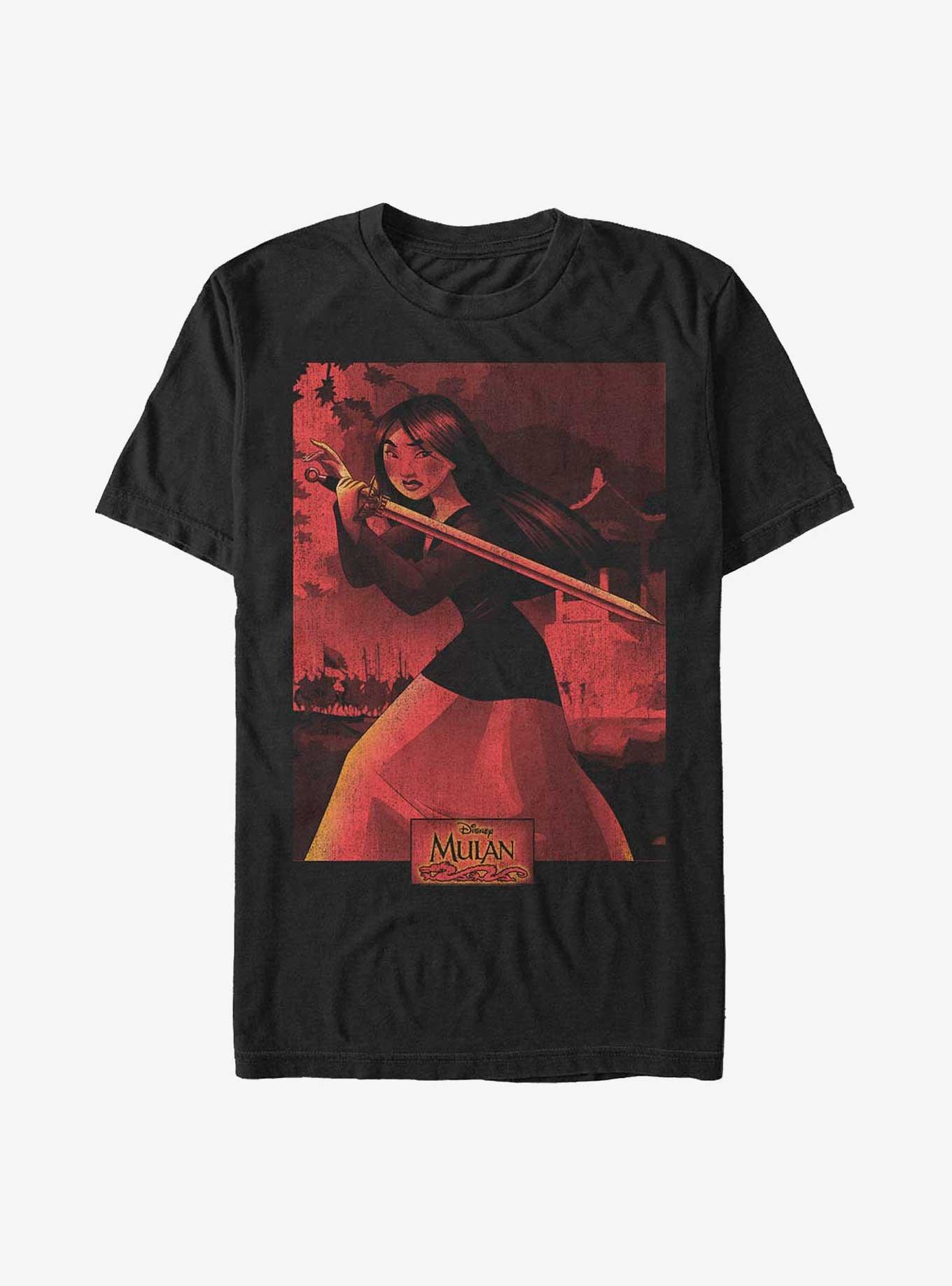 Disney Mulan Warrior Poster T-Shirt, BLACK, hi-res