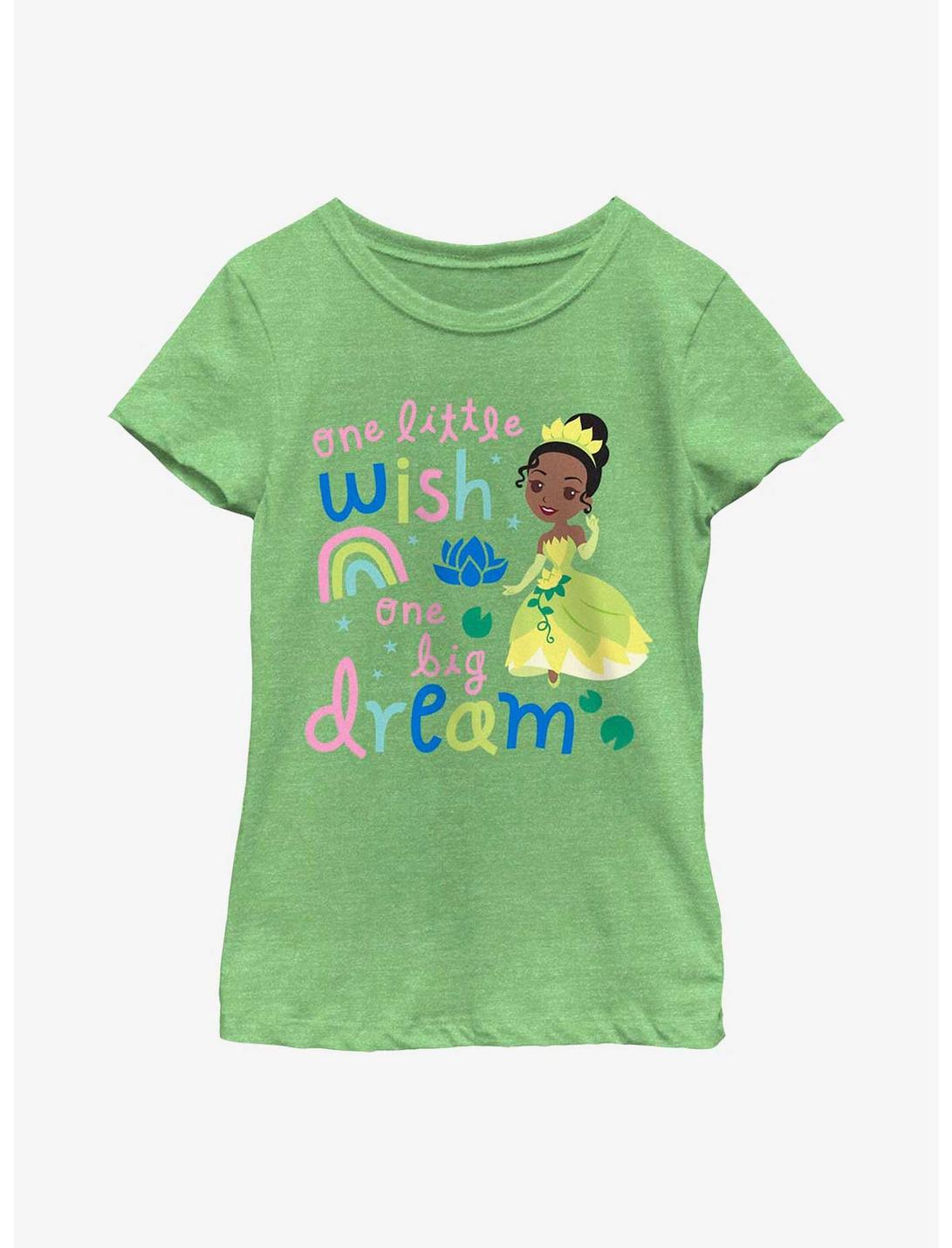 Disney Princess & The Frog Tiana One Little Wish One Big Dream Cartoon Youth Girls T-Shirt, GRN APPLE, hi-res