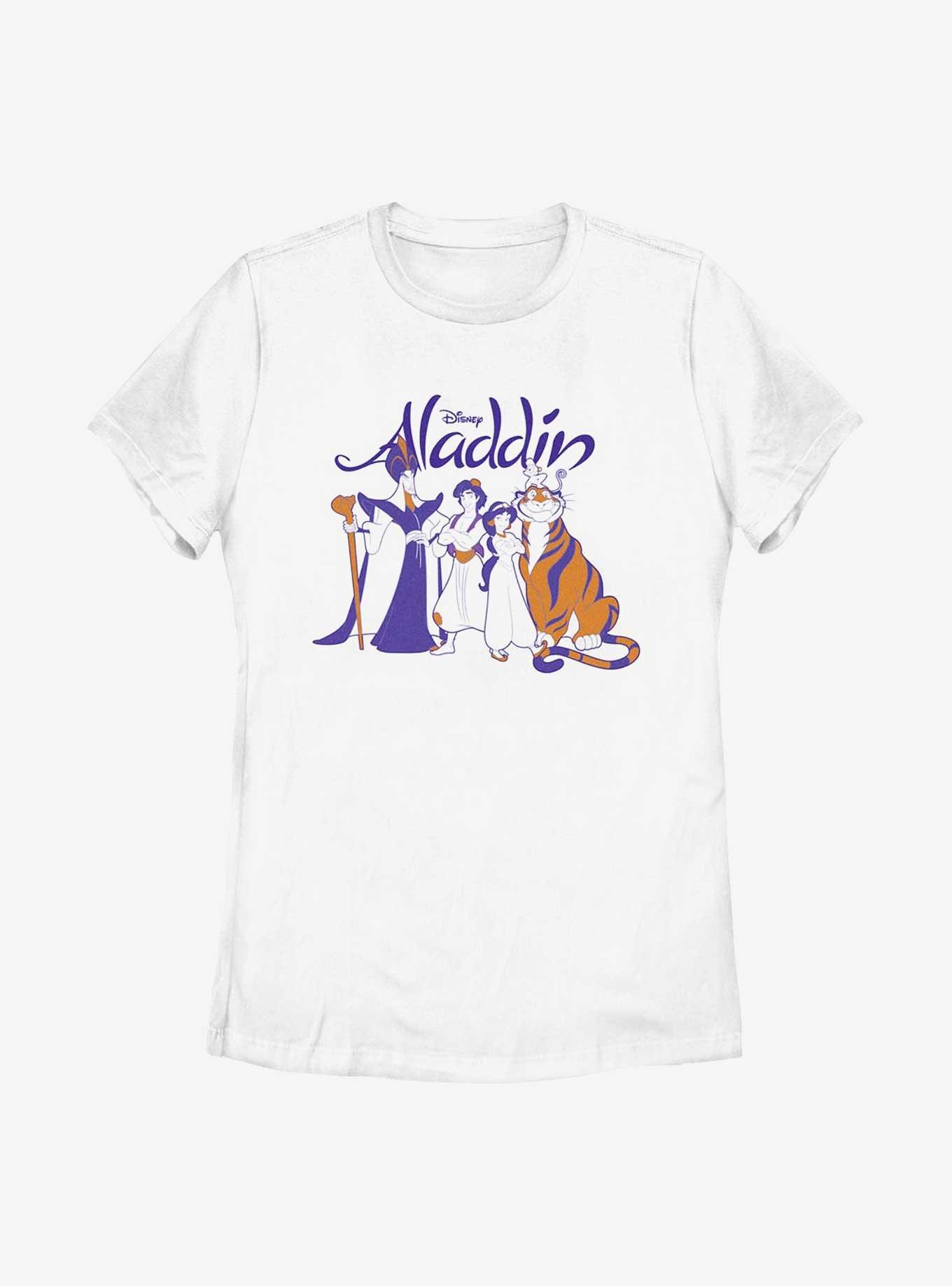 Disney Aladdin Group Shot Womens T-Shirt, WHITE, hi-res