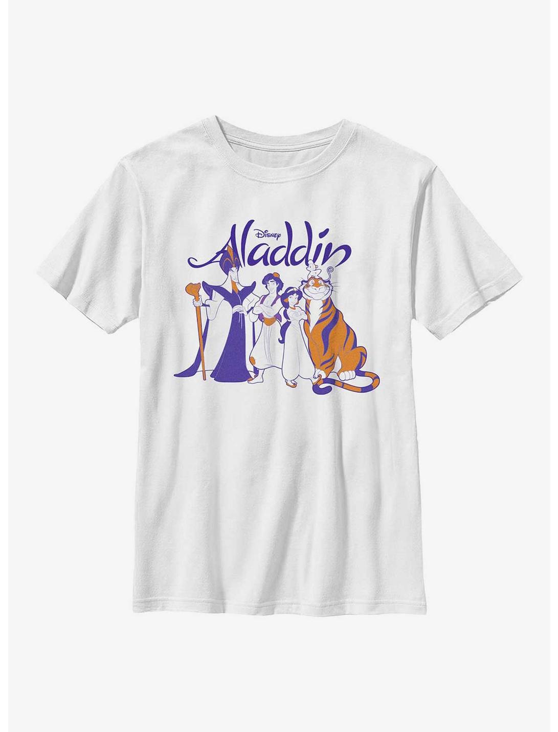 Disney Aladdin Group Shot Youth T-Shirt, WHITE, hi-res