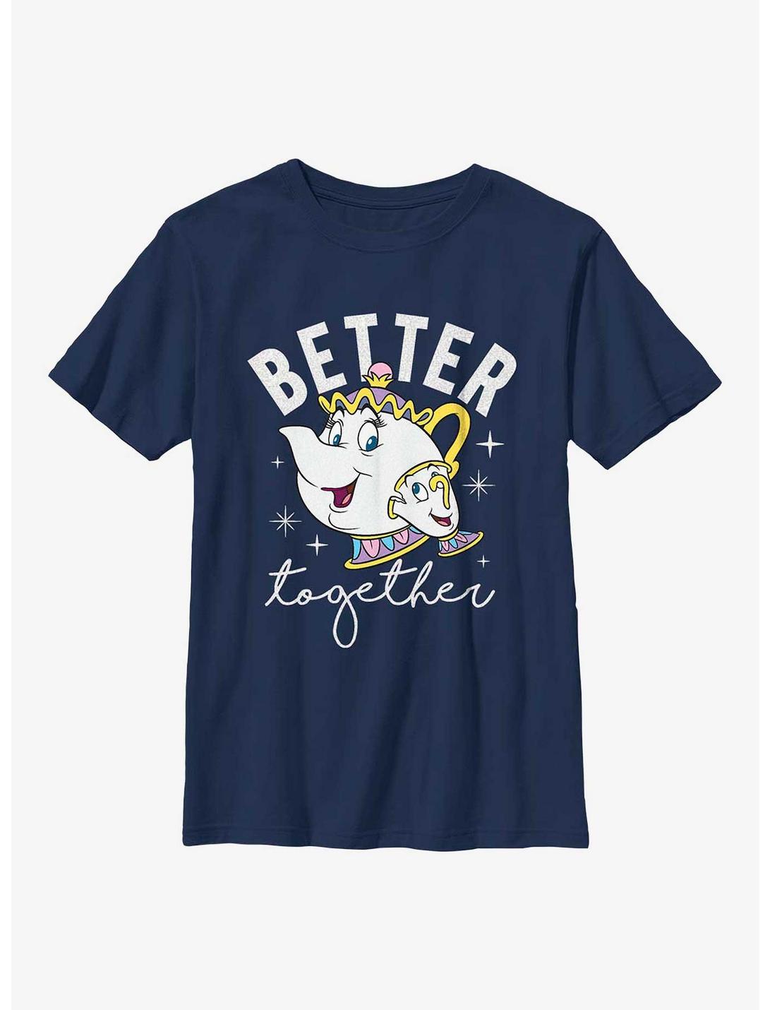 Disney Beauty And The Beast Mrs. Potts & Chip Better Together Youth T-Shirt, NAVY, hi-res