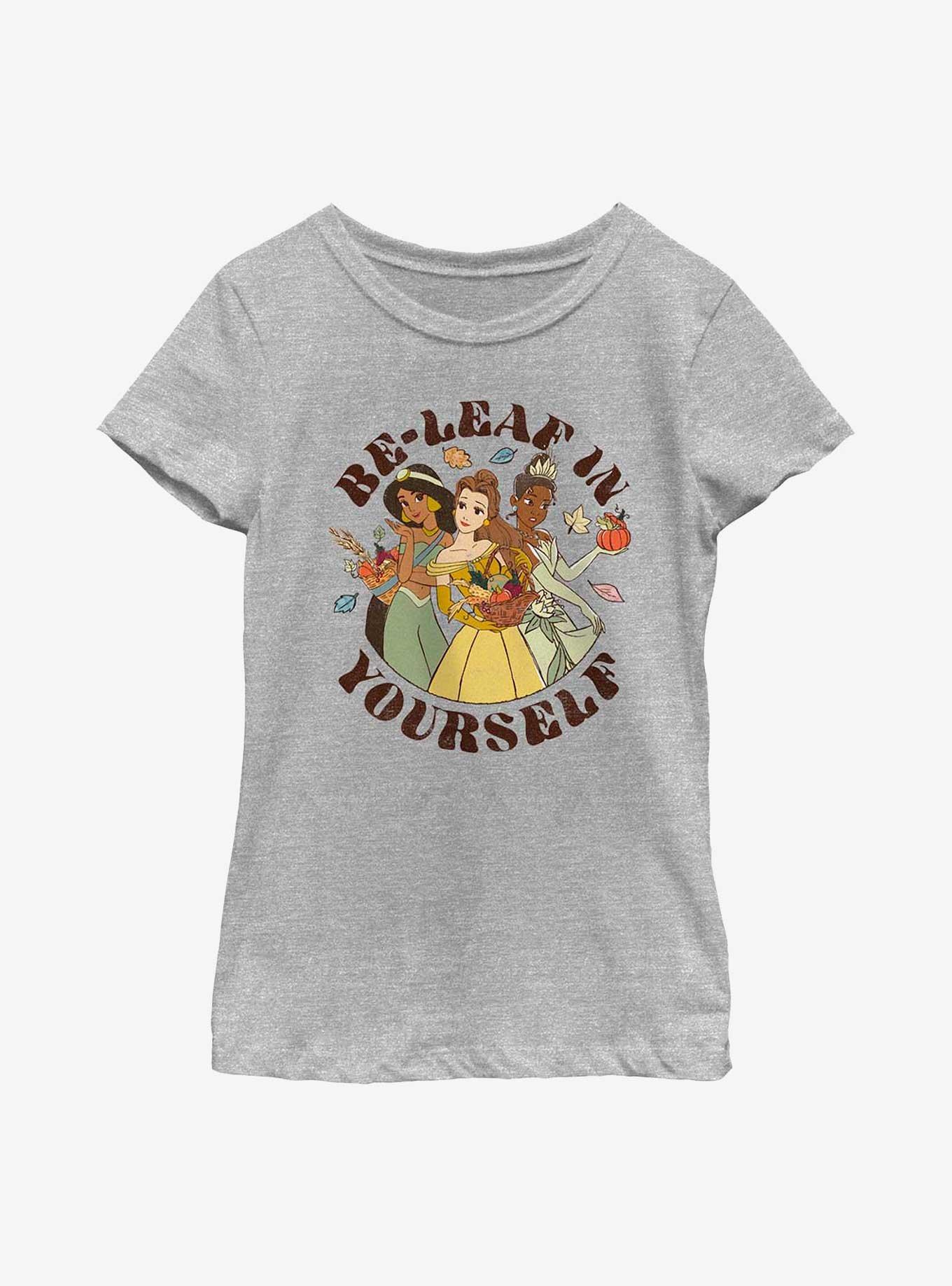 Disney Princesses Fall For Yourself Youth Girls T-Shirt, ATH HTR, hi-res