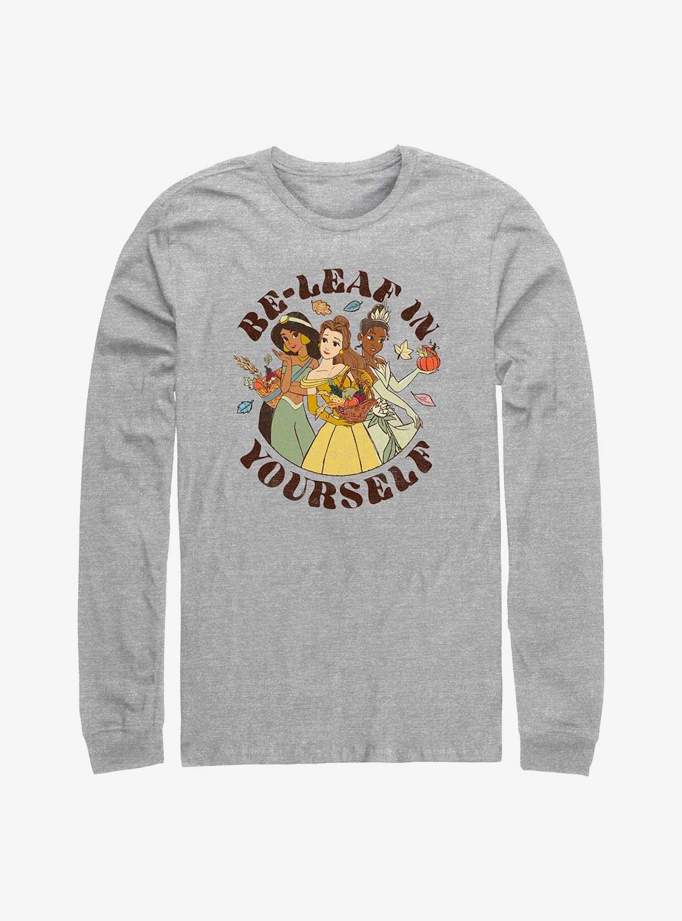 Disney Princesses Fall For Yourself Long-Sleeve T-Shirt, ATH HTR, hi-res