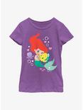 Disney The Little Mermaid Ariel and Flounder Youth Girls T-Shirt, PURPLE BERRY, hi-res