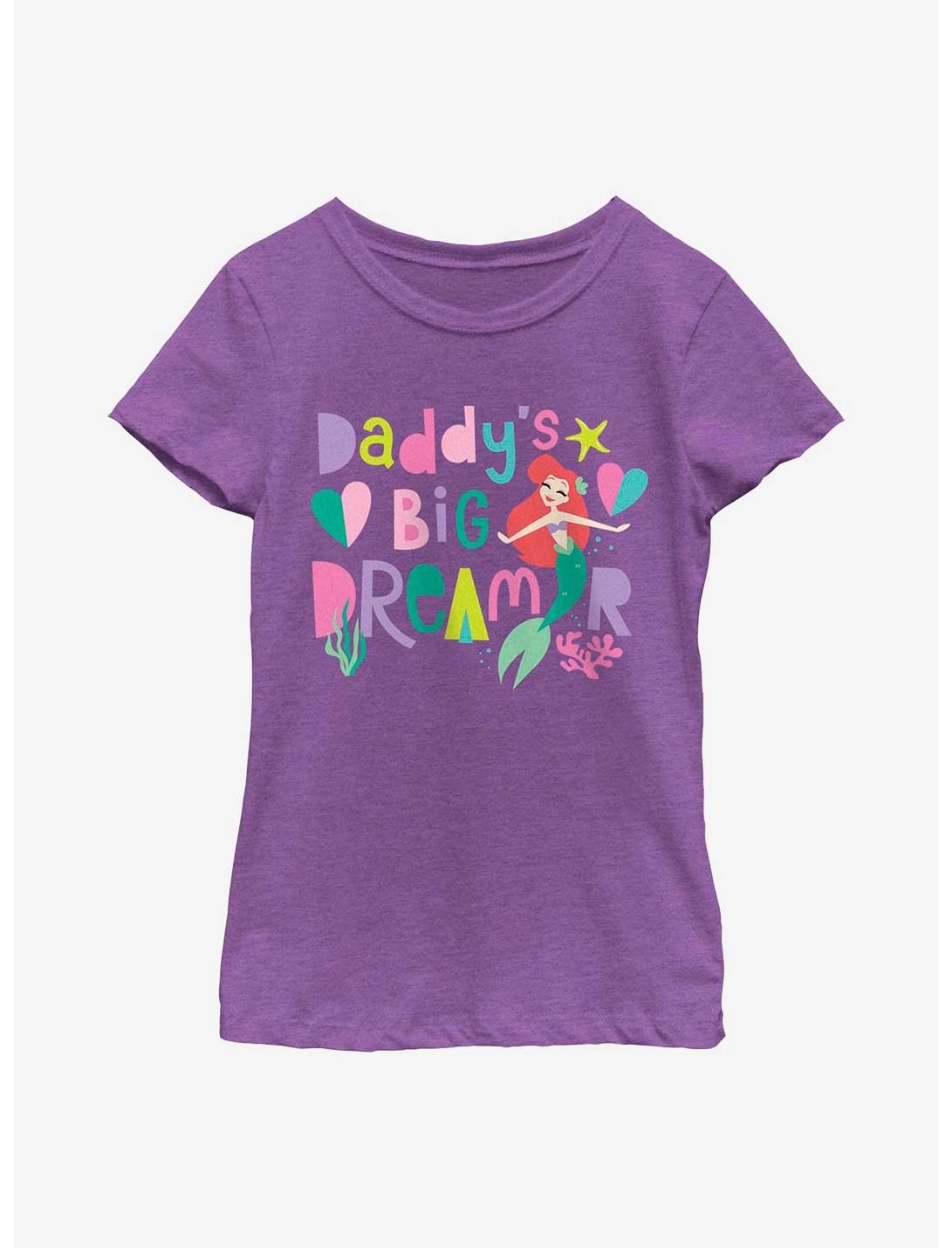 Disney The Little Mermaid Ariel Daddy's Big Dreamer Youth Girls T-Shirt, PURPLE BERRY, hi-res