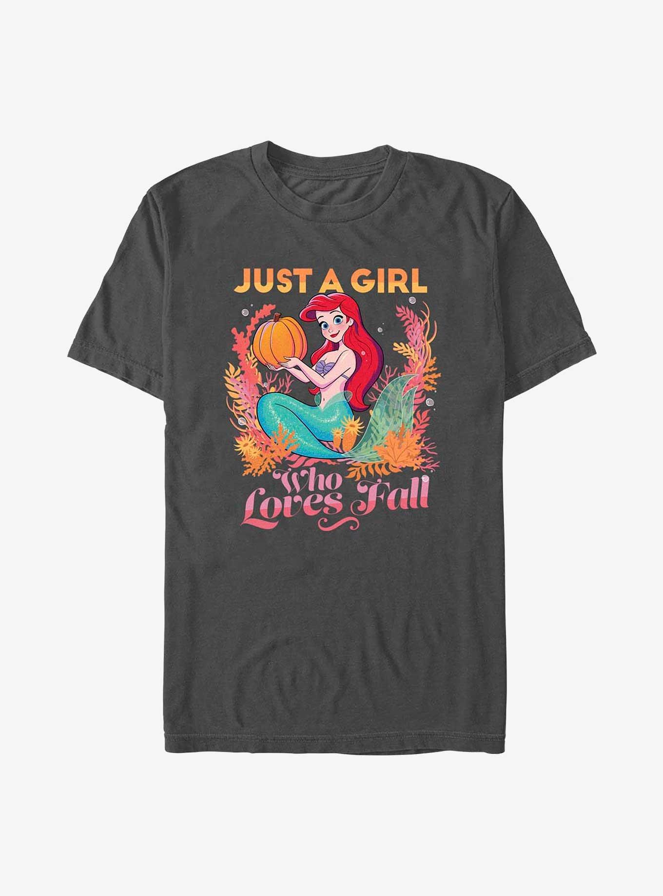 Disney The Little Mermaid Pumpkin Ariel T-Shirt, CHARCOAL, hi-res