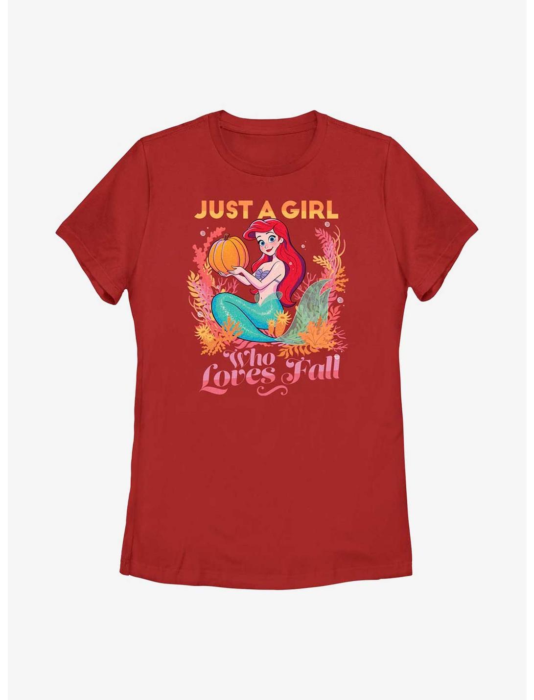 Disney The Little Mermaid Pumpkin Ariel Womens T-Shirt, RED, hi-res