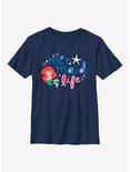Disney The Little Mermaid Ariel Mermaid Life Youth T-Shirt, NAVY, hi-res