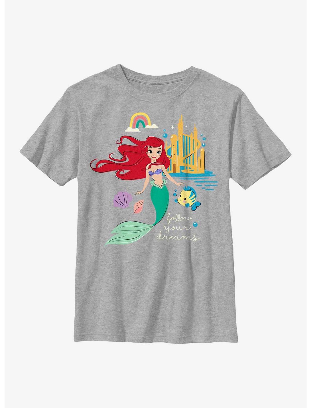 Disney The Little Mermaid Follow Your Dreams Youth T-Shirt, ATH HTR, hi-res