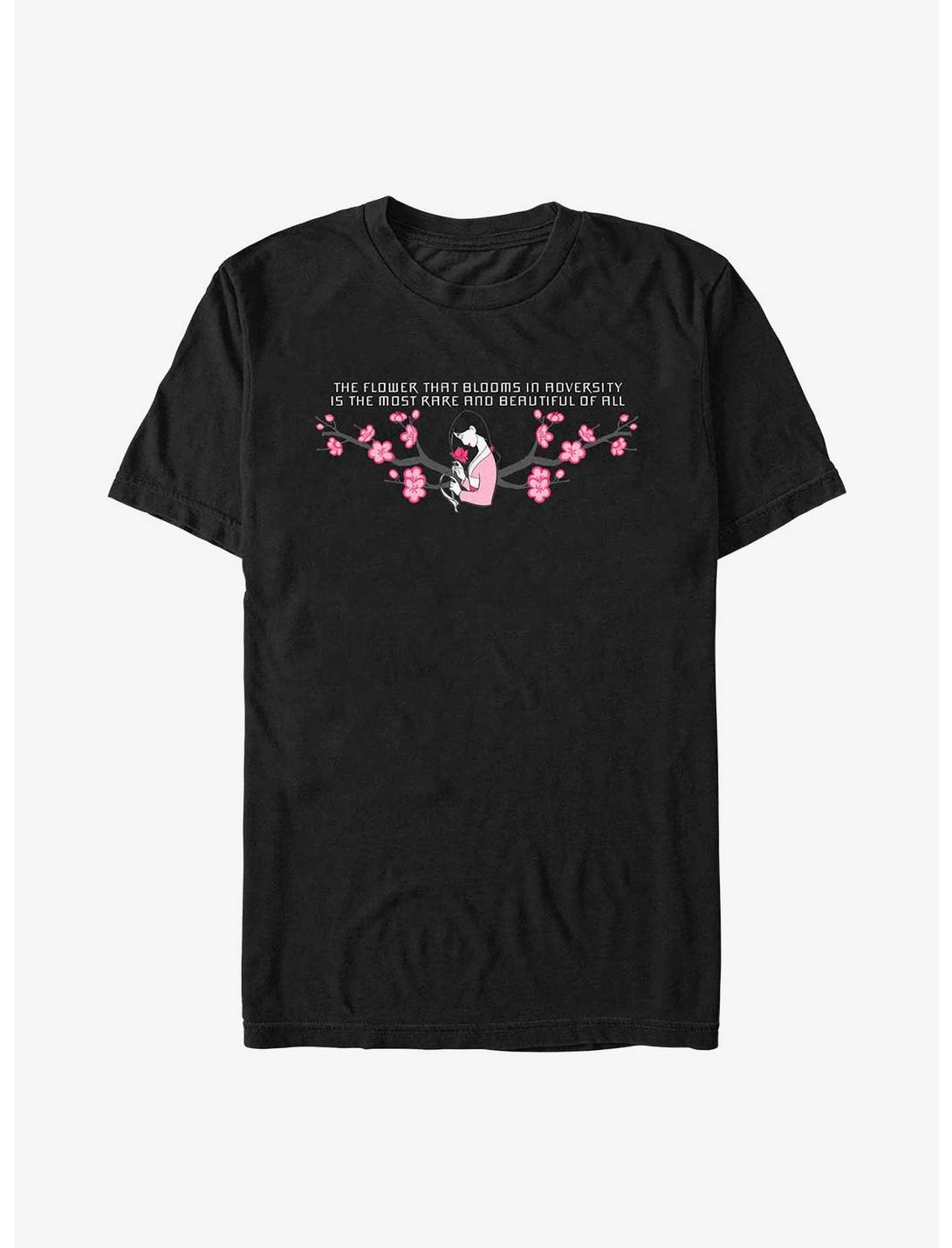 Disney Mulan Rare and Beautiful Flower T-Shirt, BLACK, hi-res