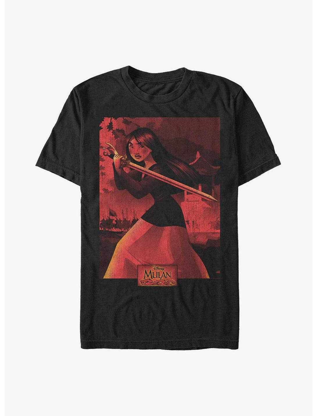 Disney Mulan Warrior Poster T-Shirt, BLACK, hi-res