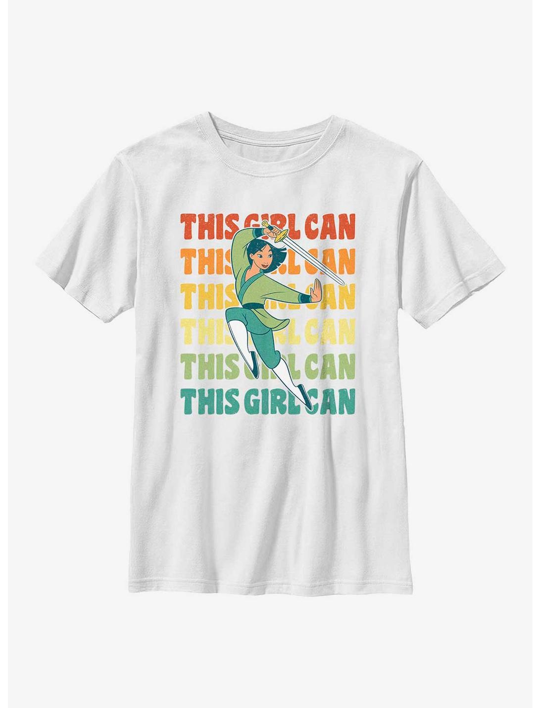 Disney Mulan This Girl Can Youth T-Shirt, WHITE, hi-res