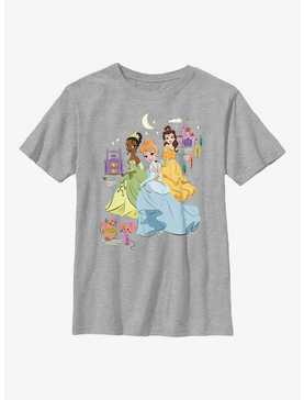 Disney Princesses Group Cartoon Youth T-Shirt, , hi-res