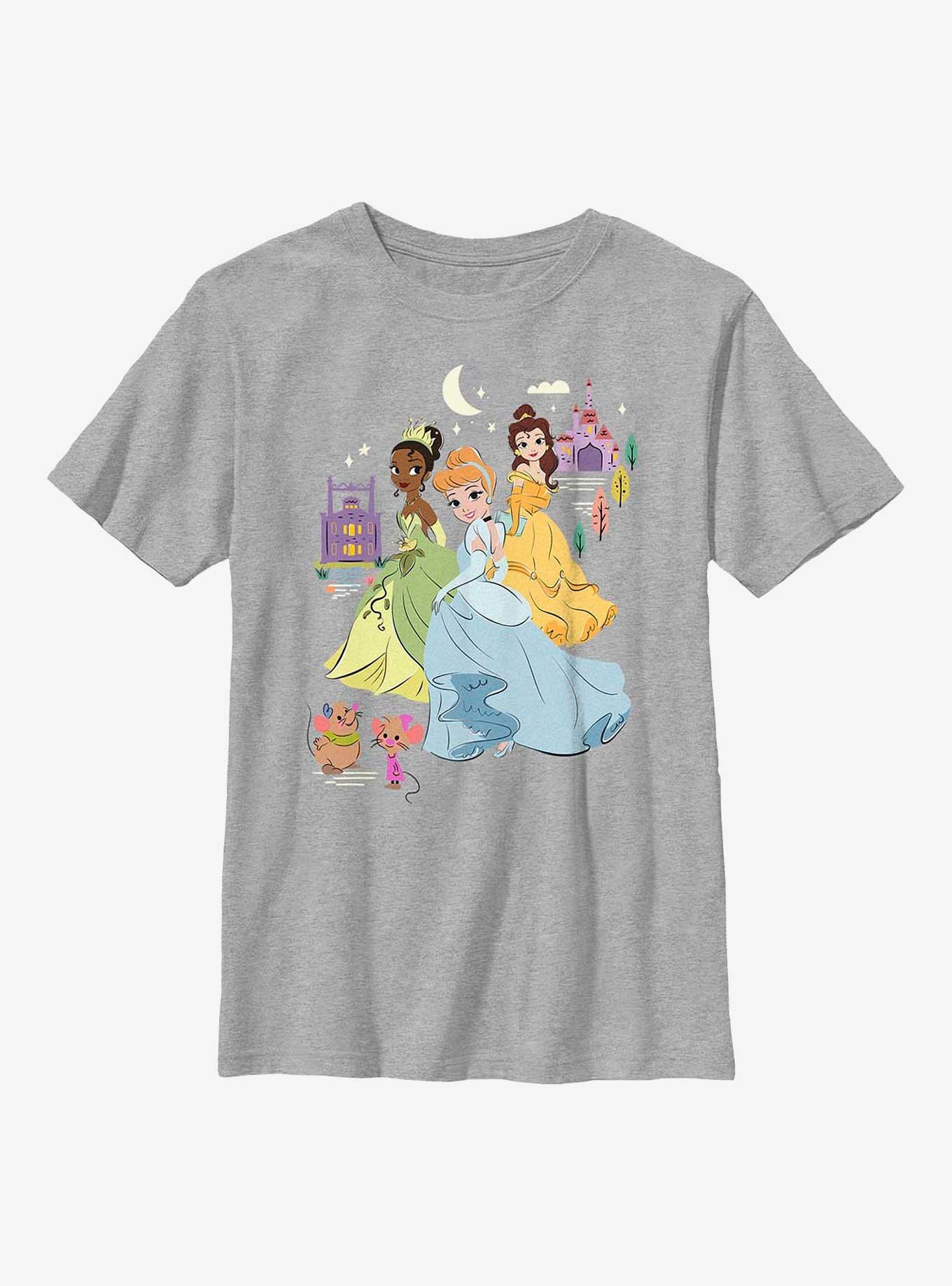 Disney Princesses Group Cartoon Youth T-Shirt, , hi-res