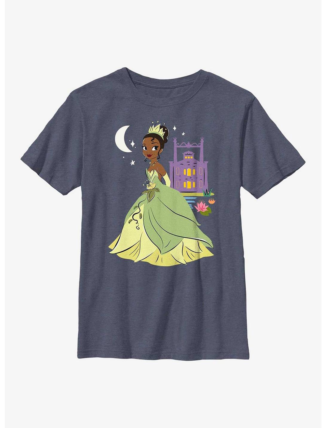 Disney Princess & The Frog Tiana Cartoon Youth T-Shirt, NAVY HTR, hi-res
