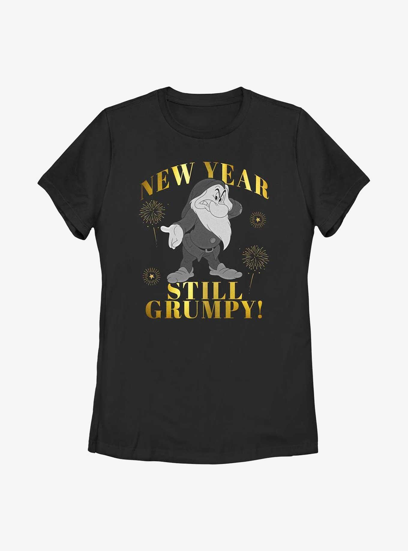 Disney Snow White and the Seven Dwarfs New Year Still Grumpy Womens T-Shirt, BLACK, hi-res