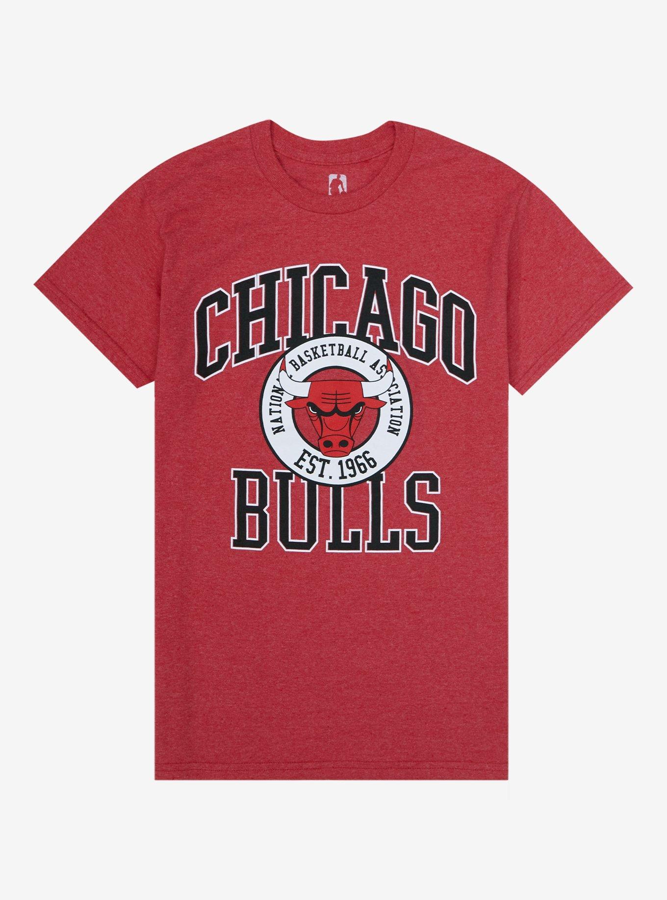 Chicago Bulls NBA Exclusive Collection Women's Team V-Neck T-Shirt -  Heathered Red/White
