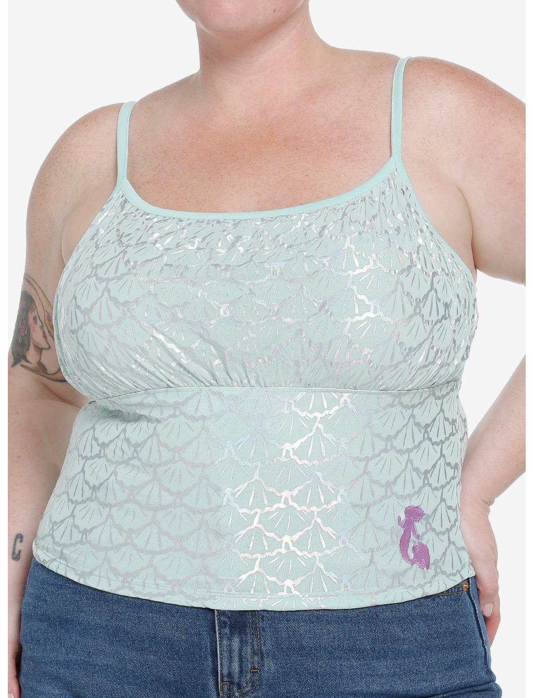 Her Universe Disney The Little Mermaid Mesh Shell Cami Plus Size, ARIEL SHELL TOSS, hi-res