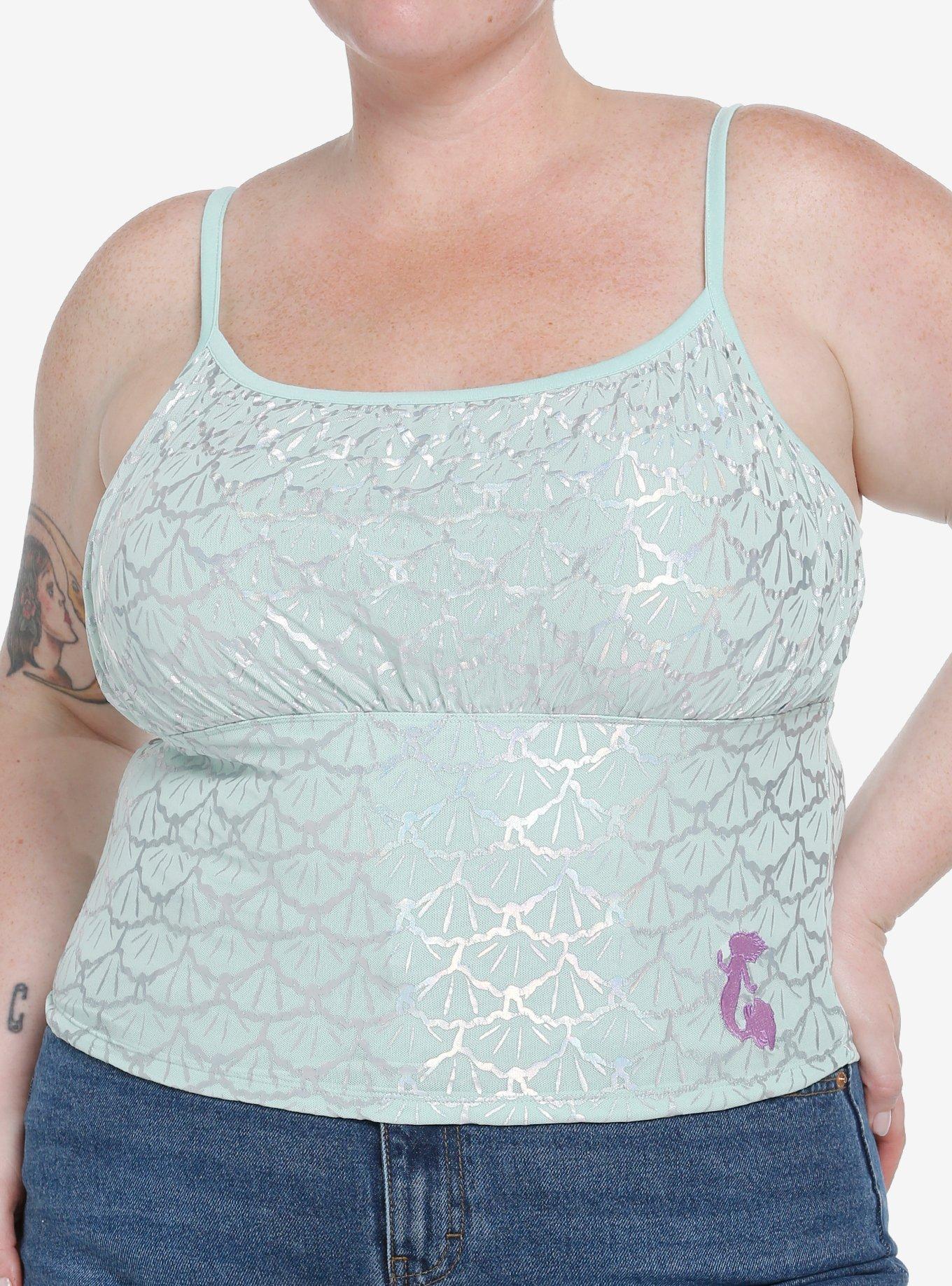 Her Universe Disney The Little Mermaid Mesh Shell Cami Plus Size, ARIEL SHELL TOSS, hi-res