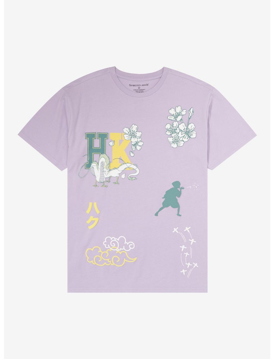 Studio Ghibli Spirited Away Haku Icons T-Shirt, LIGHT PURPLE, hi-res