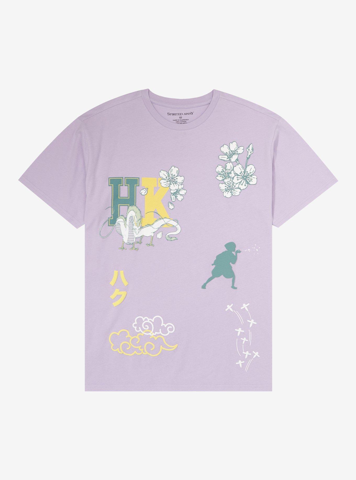 Studio Ghibli Spirited Away Haku Icons T-Shirt, LIGHT PURPLE, hi-res