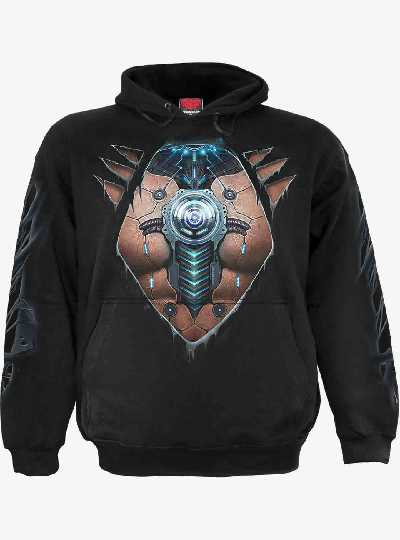 Cyber Skin Hoodie, BLACK, hi-res