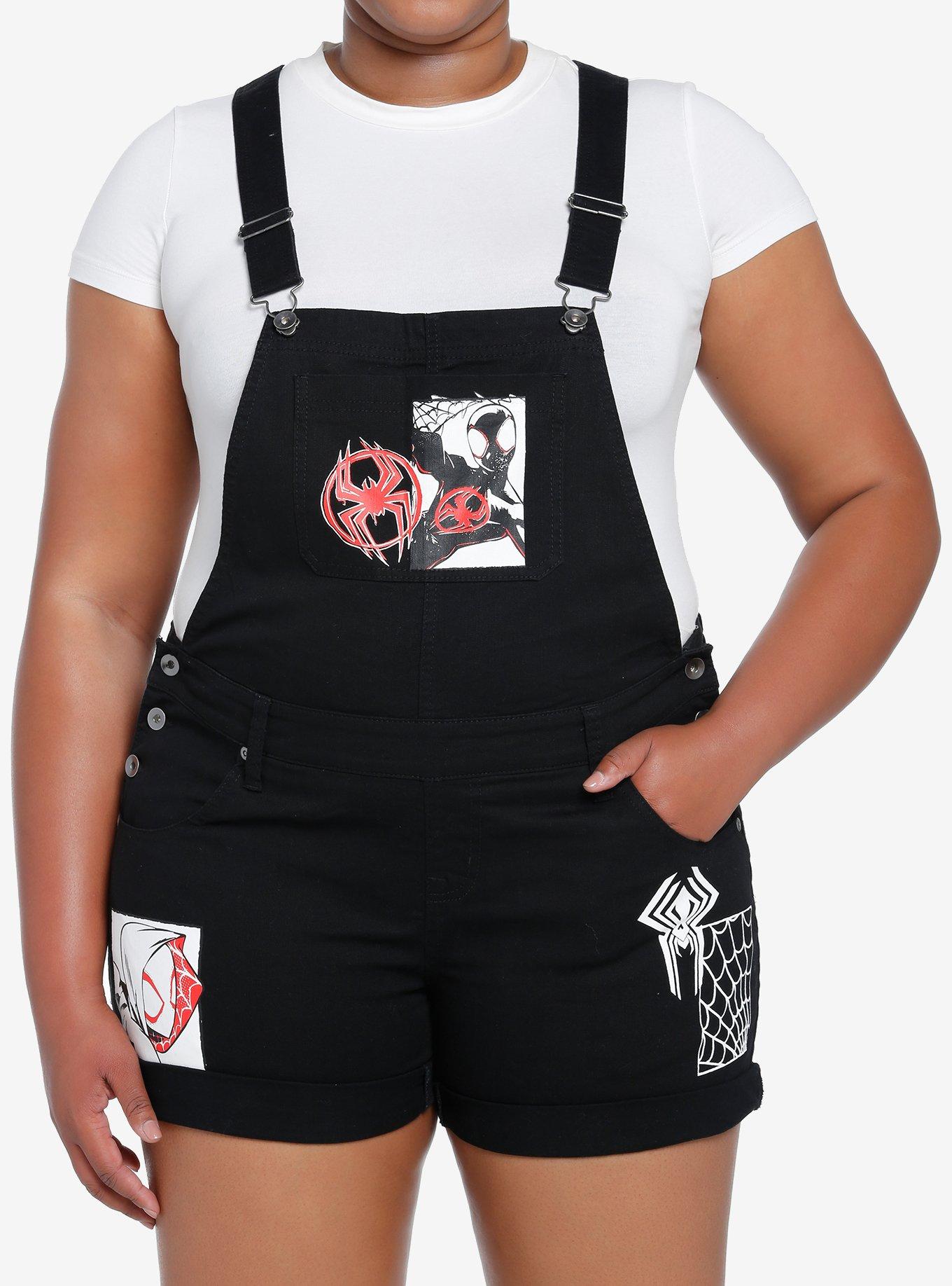 Her Universe Marvel Spider-Man: Across The Spider-Verse Miles Shortalls Plus Size, BLACK, hi-res