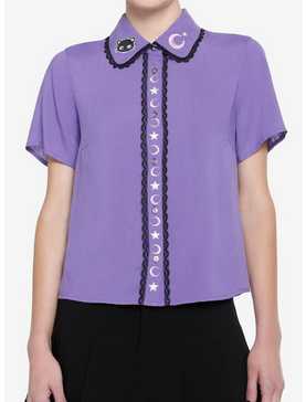 Chococat Celestial Lace Embroidered Girls Woven Button-Up, , hi-res