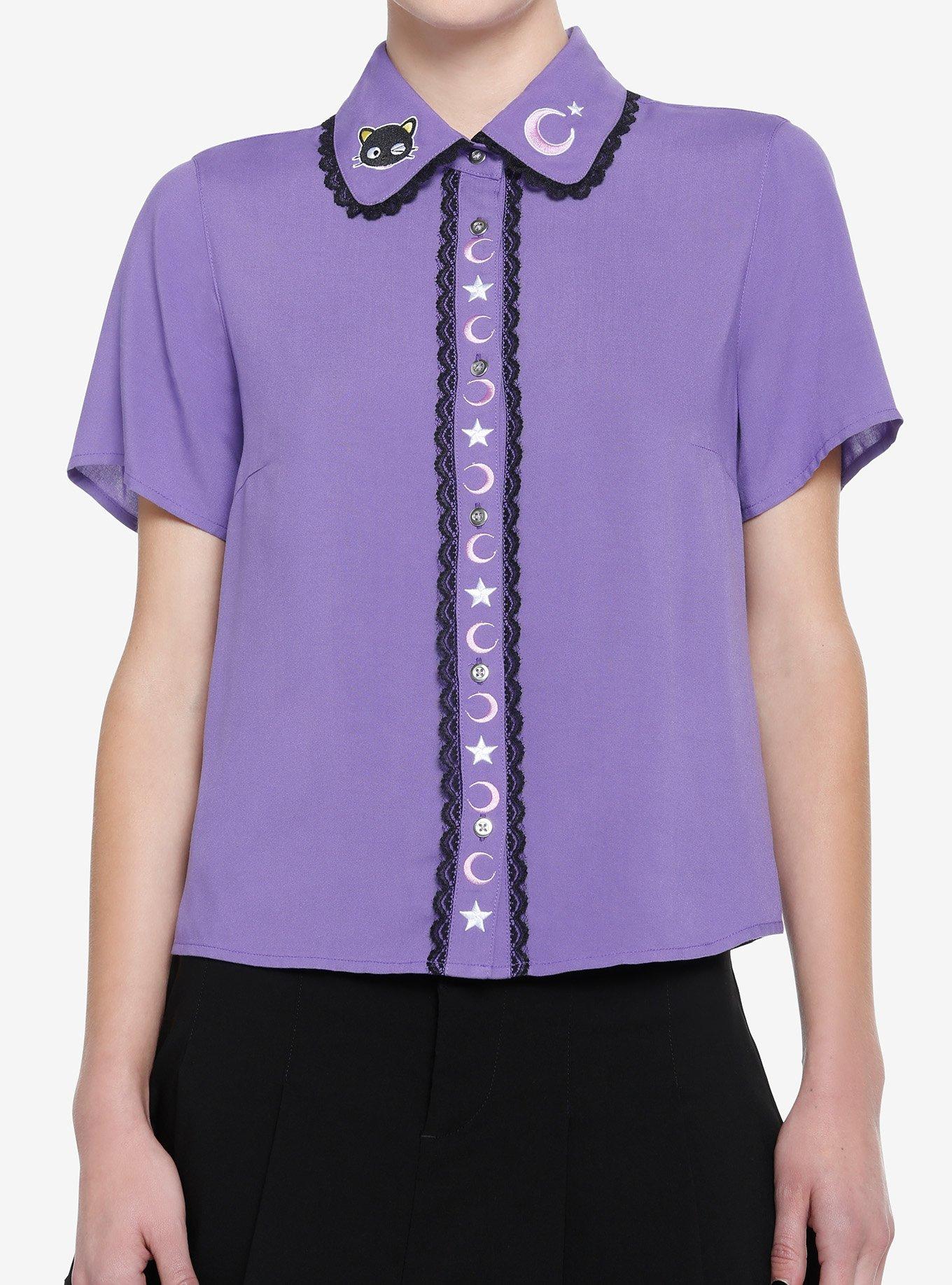 Chococat Celestial Lace Embroidered Girls Woven Button-Up, MULTI, hi-res