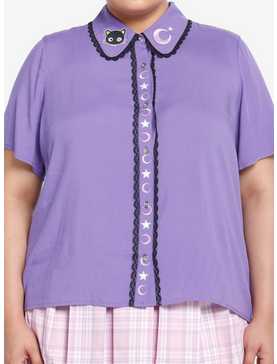 Chococat Celestial Lace Embroidered Girls Woven Button-Up Plus Size, , hi-res