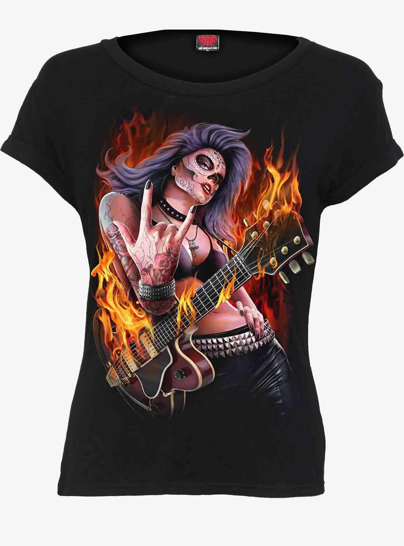 Rocking The Dead Boatneck Cap Sleeve Top, , hi-res
