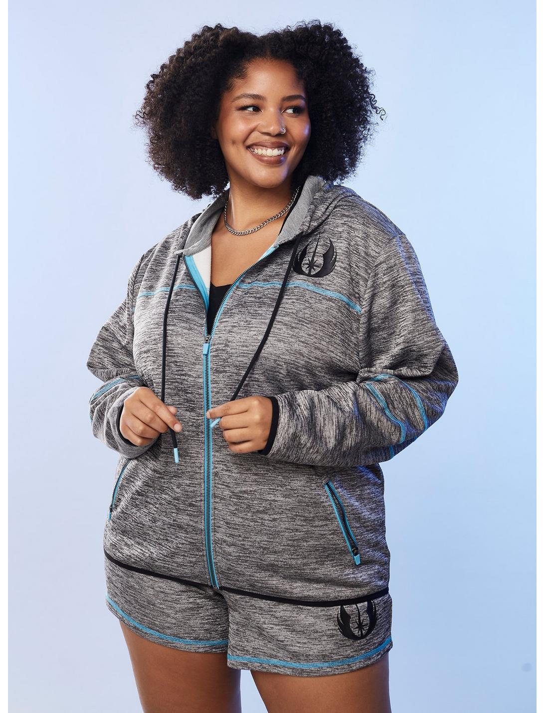 Her Universe Star Wars Jedi Order Hoodie Plus Size Her Universe Exclusive, CHARCOAL HEATHER, hi-res