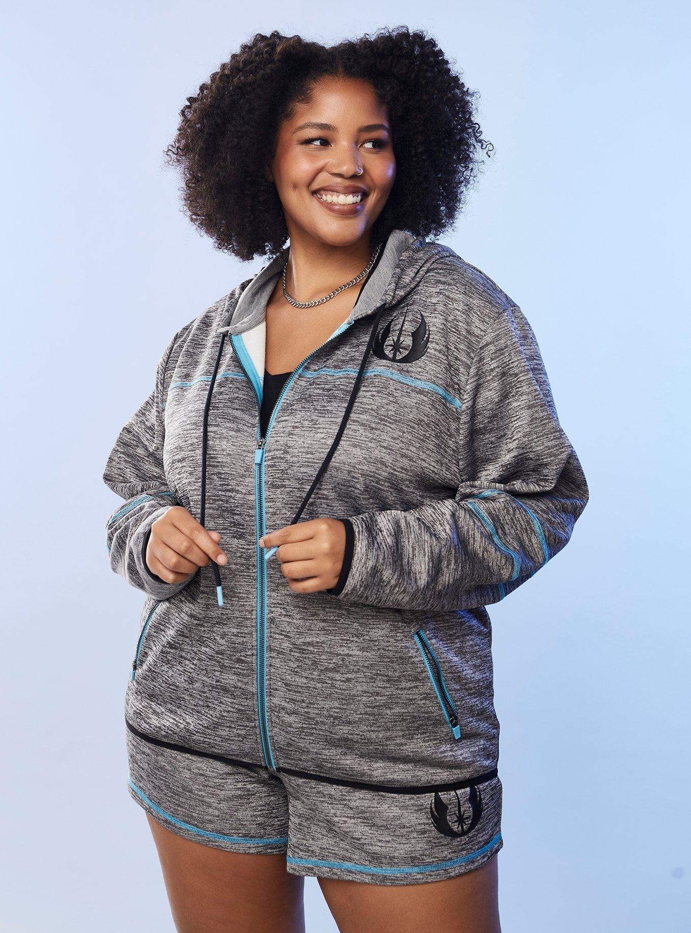 Her Universe Star Wars Jedi Order Hoodie Plus Size Her Universe Exclusive, CHARCOAL HEATHER, hi-res