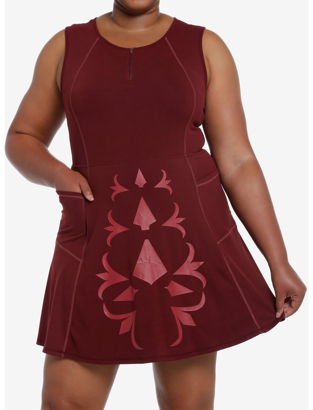 Her Universe Star Wars Ahsoka Tano Athletic Dress Plus Size Her Universe Exclusive, BURGUNDY, hi-res
