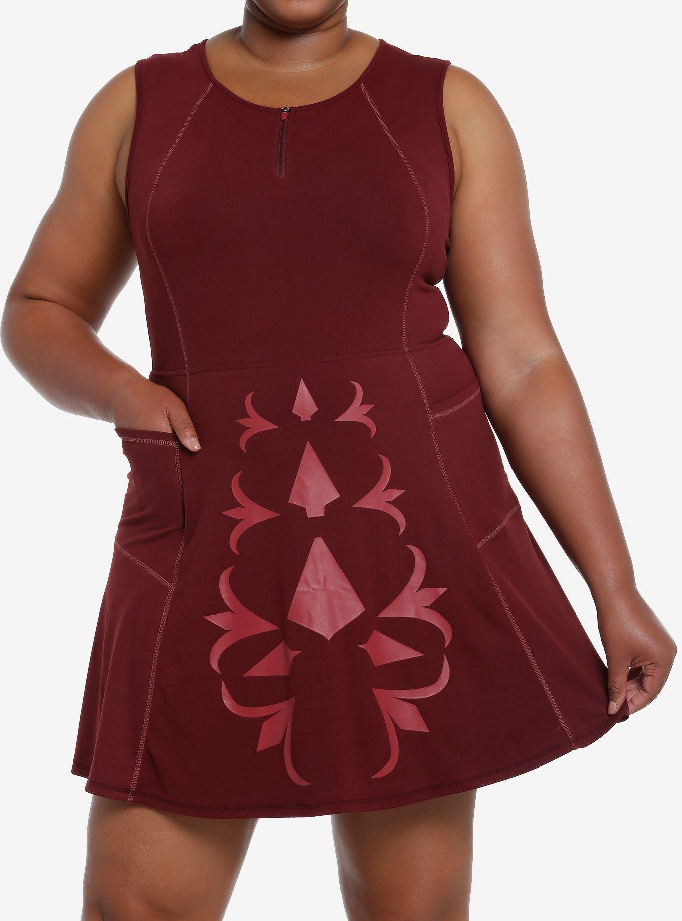 Her Universe Star Wars Ahsoka Tano Athletic Dress Plus Size Her Universe Exclusive, BURGUNDY, hi-res